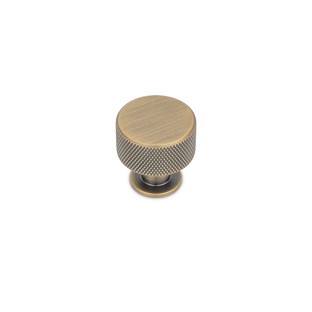FENDER KNURLED, Round Post Knob, Antique Brass